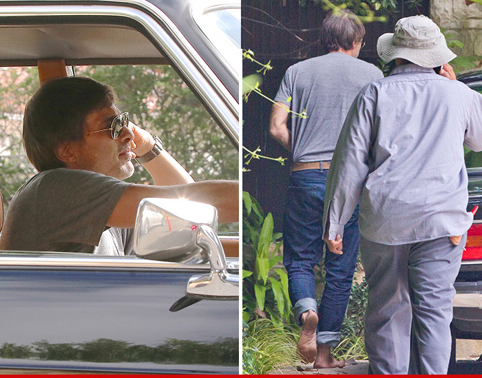 Olivier Martinez -- Shoeless Hubby Comes Home ... for 10 Minutes