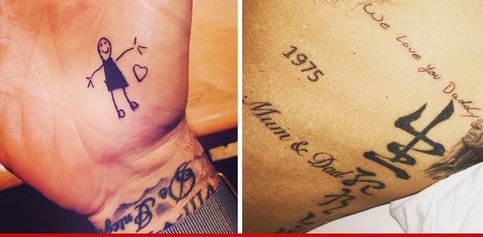 David Beckham -- My Kids Don't Write on Walls ... They Write on Me! (PHOTOS)