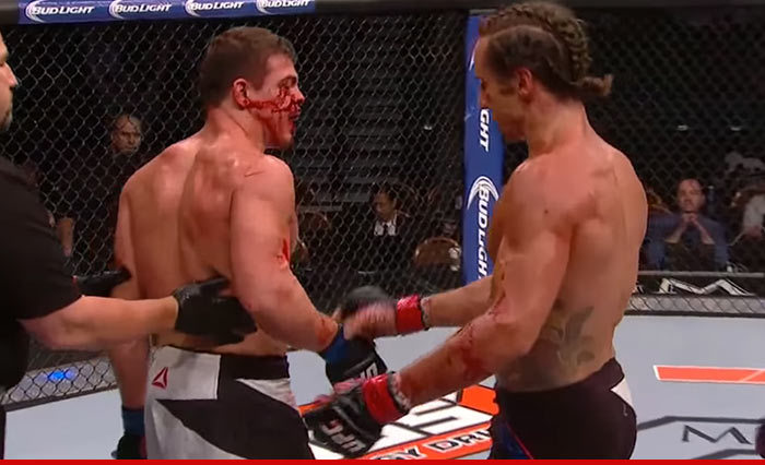 UFC Fighter Suspended For Bloody Spit Attack (Video)