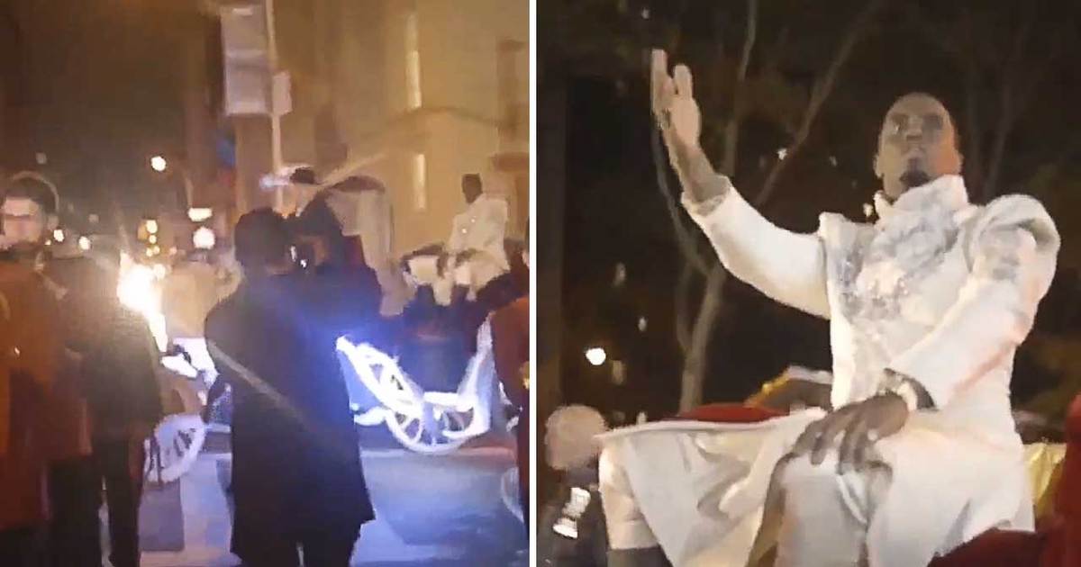 Diddy--Epic Halloween Party Entrance in NYC