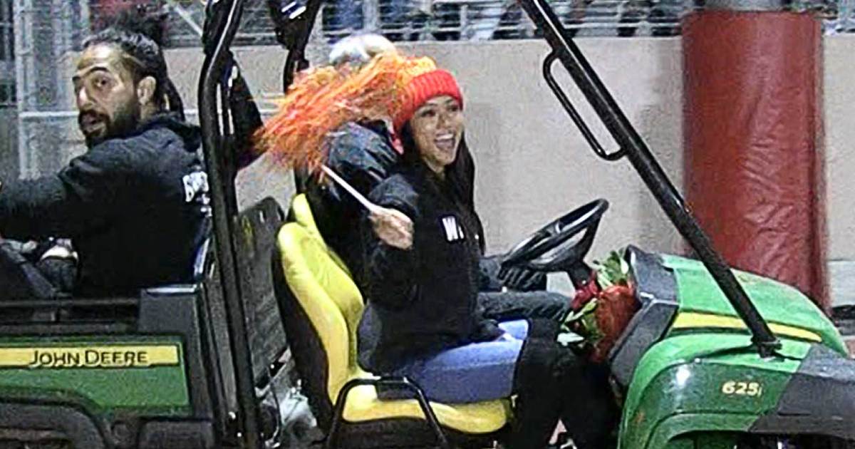 Karrueche Tran -- Grand Marshall at Celebrity High School ... on a Tractor!!!