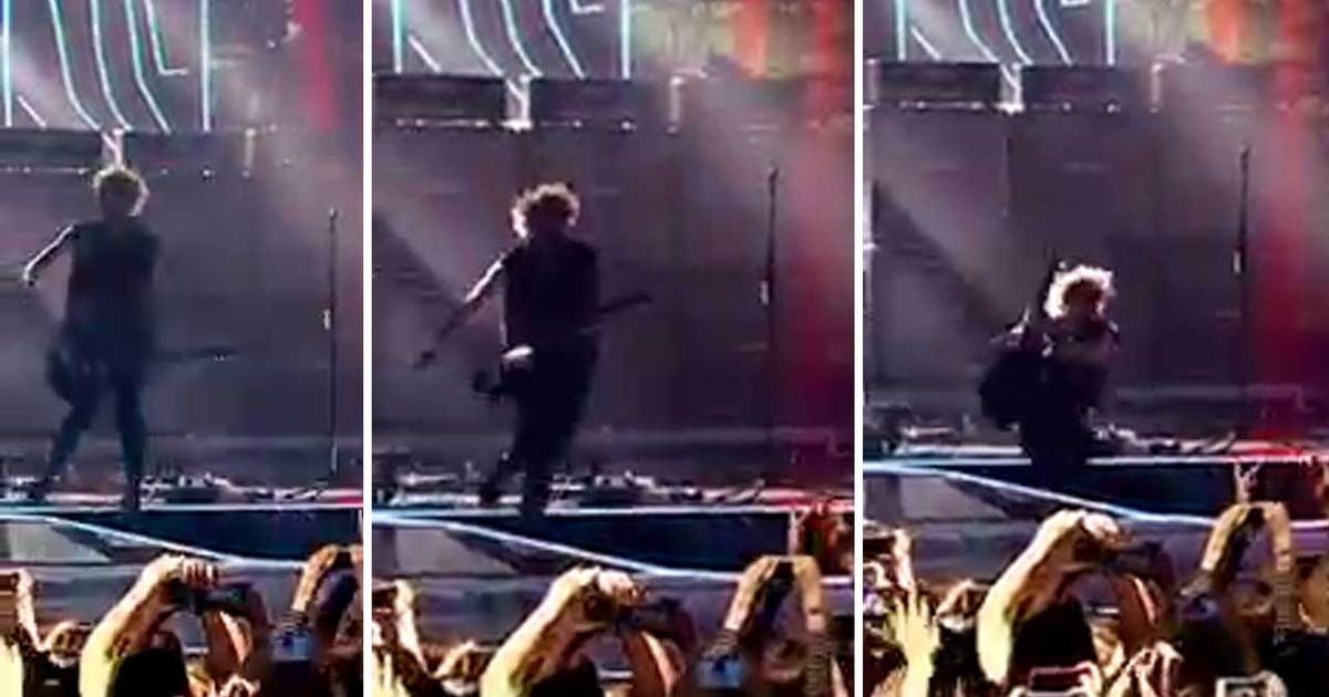 5 Seconds of Summer--Guitarist Takes Nasty Spill ... Lands Off Stage