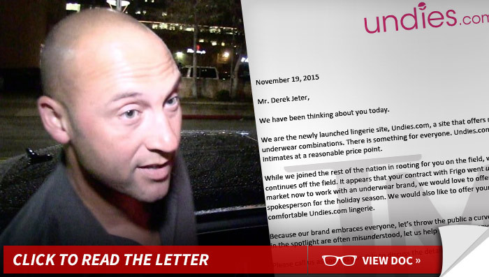 Derek Jeter -- Gets Undies Offer ... We'll Support You!
