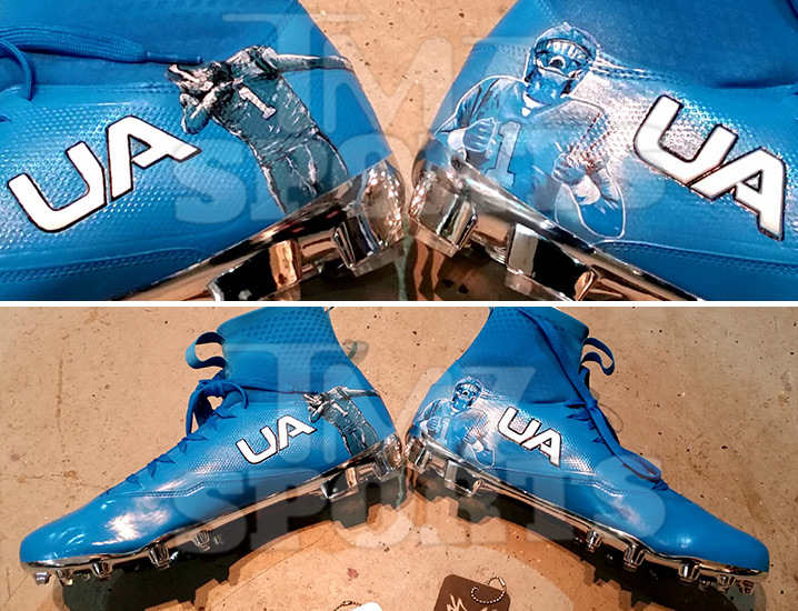 Cam Newton -- CUSTOM DABBING CLEATS ... For Turkey Day Game