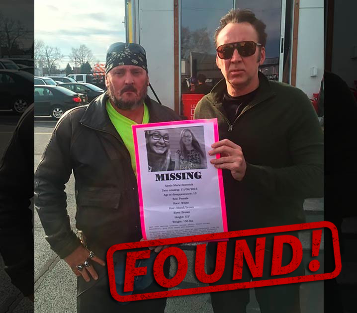 Nicolas Cage -- Hailed for Helping Track Down Kidnapping Victim