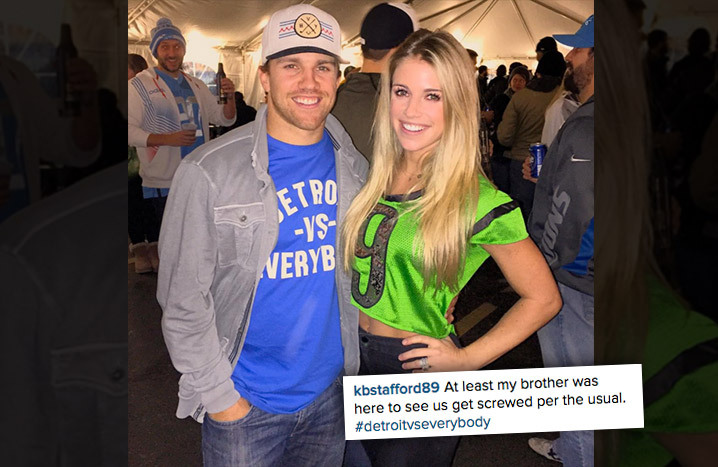Matt Stafford's Wife -- REFS SCREWED US AGAIN!