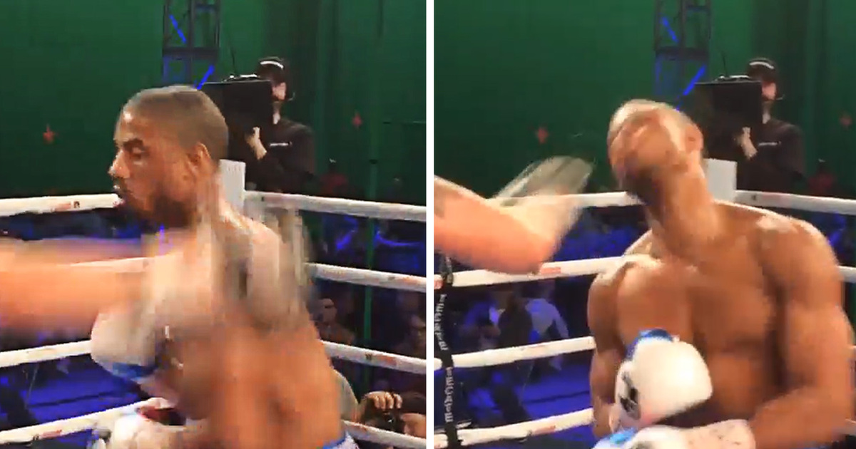 Michael B. Jordan -- Takes Real Punch to Face ... On 'Creed' Set