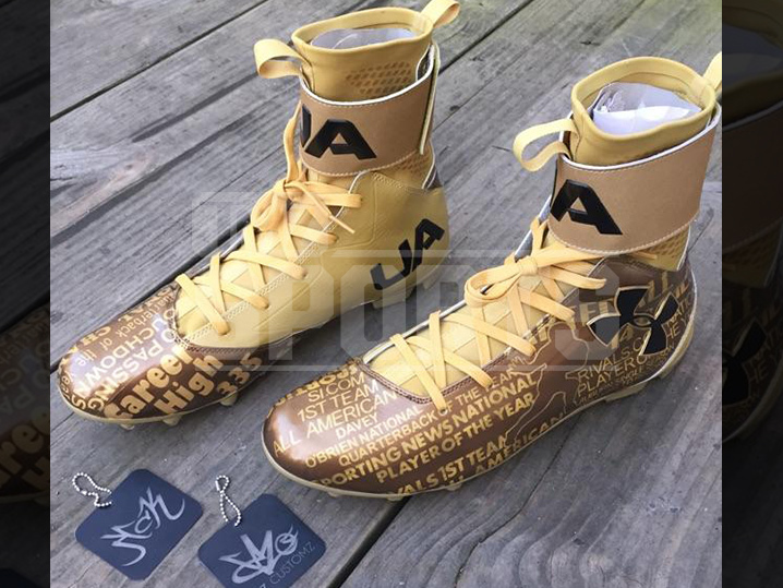 Cam Newton -- Self Heisman Celebration ... On Sick Custom Cleats