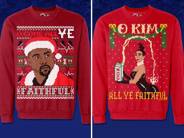 Kim Kardashian, Kanye West -- When It Comes To Ugly Xmas Sweaters ... Kanye Is King