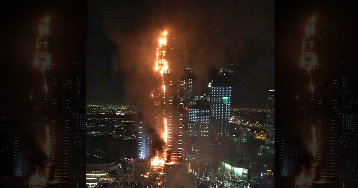 Dubai -- Massive Hotel Blaze Before NYE Firework Display