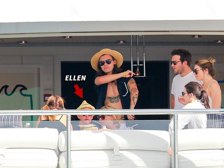 Ellen DeGenres -- I'm The Captain Now ... Joins Harry and Kendall's Yacht Party