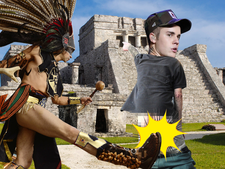 Justin Bieber -- Booted for Baring Ass on Pyramids (UPDATE)