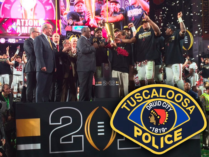 Alabama Football -- 'No Rioting In Tuscaloosa' ... Cops Proud