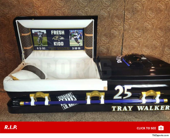 NFL's Tray Walker Custom Louis Vuitton Casket With Ravens Helmet