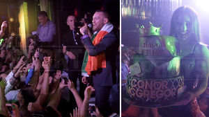Conor McGregor -- Post UFC 200 Turn Up ... Bubbly & Birthday Cake!!