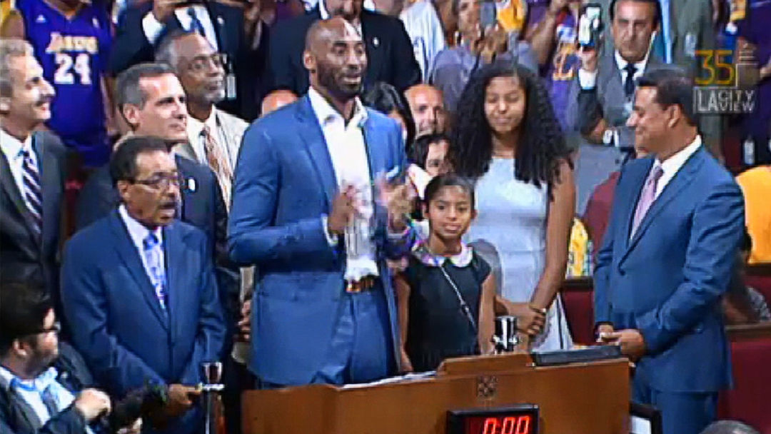 Video thumbnail for Kobe Bryant -- 'Kobe Day Is a Huge Honor' ... Speaks At City Hall