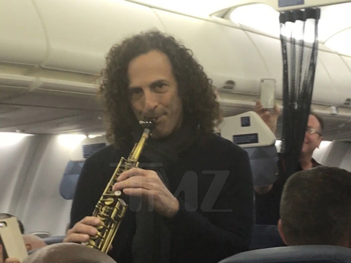 Kenny G Plays Saxophone On A Flight