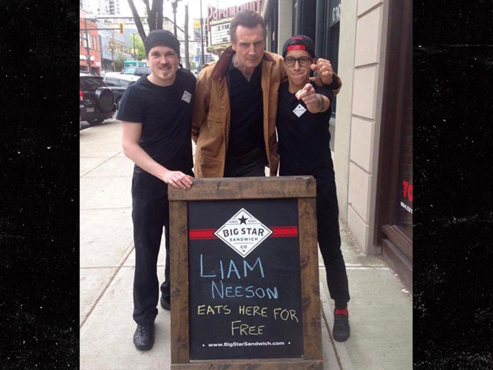 Liam Neeson Uses Particular Set of Skills ... To Find Free Food!! - TMZ.com