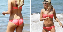 Ashley Tisdale's Bikini Falls Between the Crack